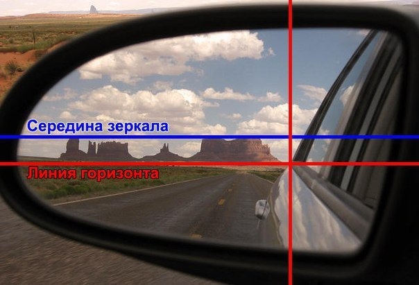 Настройка левого бокового зеркала